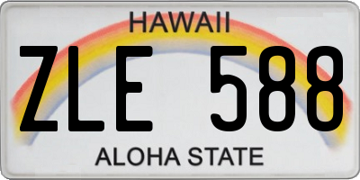 HI license plate ZLE588