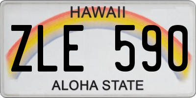 HI license plate ZLE590