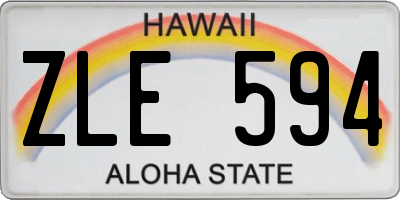 HI license plate ZLE594