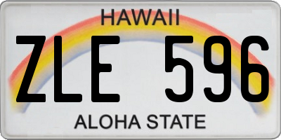 HI license plate ZLE596