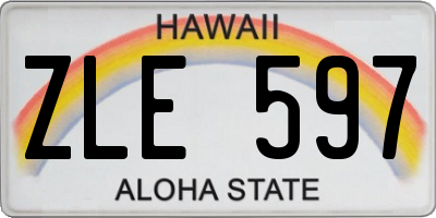 HI license plate ZLE597