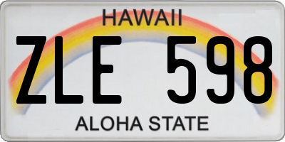 HI license plate ZLE598