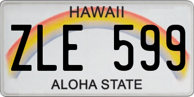 HI license plate ZLE599