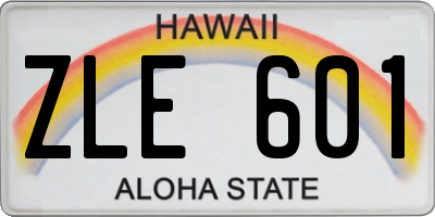 HI license plate ZLE601