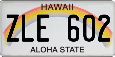 HI license plate ZLE602