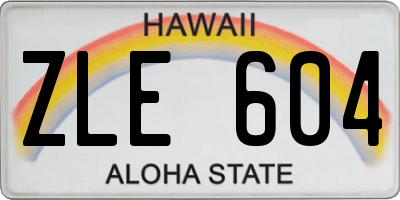 HI license plate ZLE604