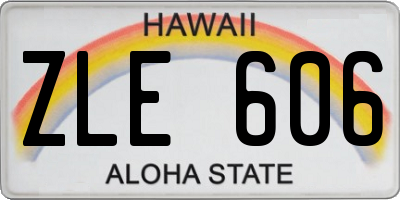 HI license plate ZLE606