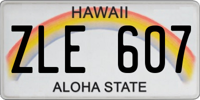 HI license plate ZLE607