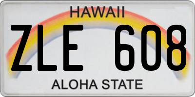 HI license plate ZLE608