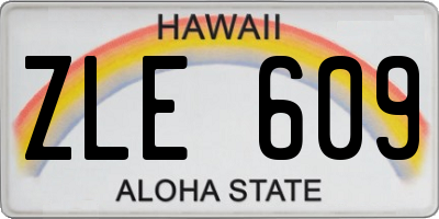 HI license plate ZLE609