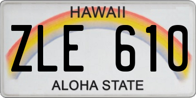 HI license plate ZLE610
