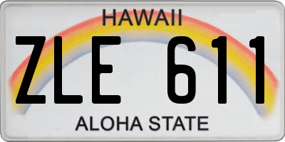 HI license plate ZLE611
