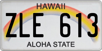 HI license plate ZLE613