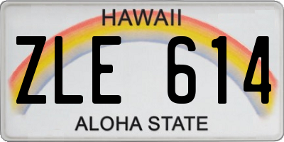 HI license plate ZLE614