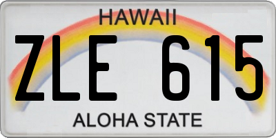 HI license plate ZLE615
