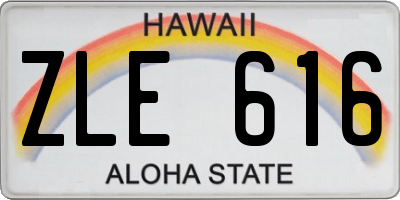 HI license plate ZLE616