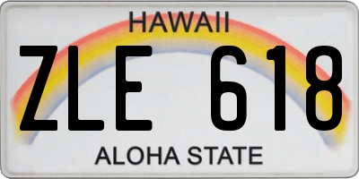 HI license plate ZLE618