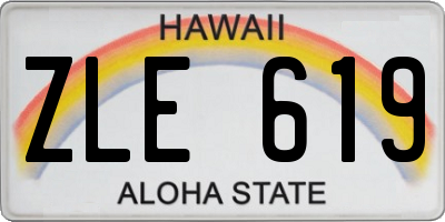 HI license plate ZLE619