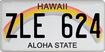 HI license plate ZLE624