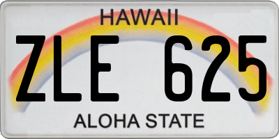 HI license plate ZLE625