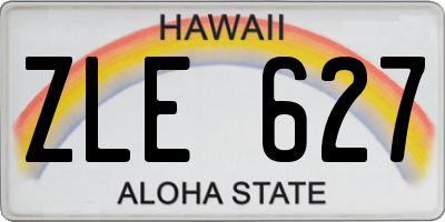HI license plate ZLE627