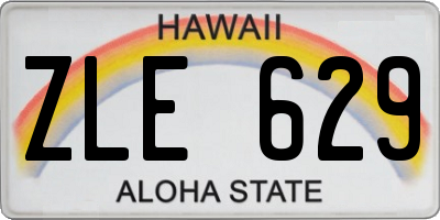 HI license plate ZLE629