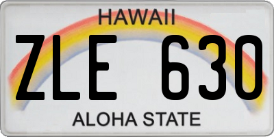 HI license plate ZLE630