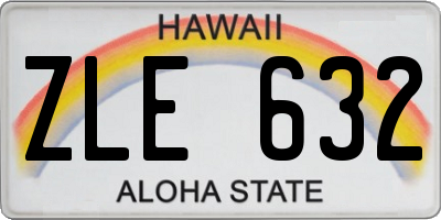 HI license plate ZLE632