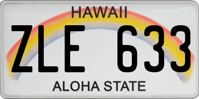 HI license plate ZLE633