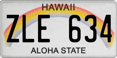 HI license plate ZLE634