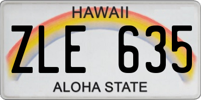 HI license plate ZLE635
