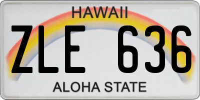 HI license plate ZLE636
