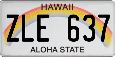 HI license plate ZLE637