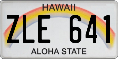 HI license plate ZLE641