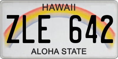 HI license plate ZLE642