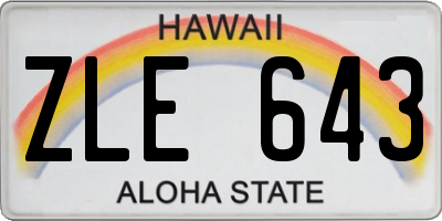 HI license plate ZLE643