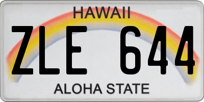 HI license plate ZLE644
