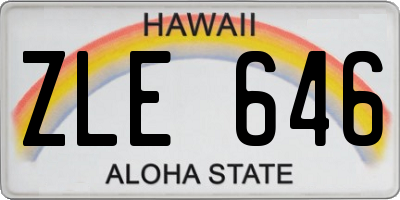 HI license plate ZLE646