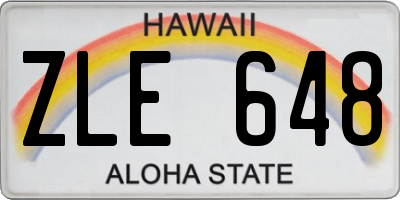 HI license plate ZLE648