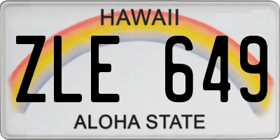 HI license plate ZLE649