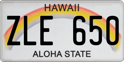 HI license plate ZLE650