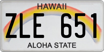 HI license plate ZLE651