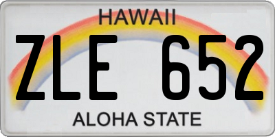 HI license plate ZLE652