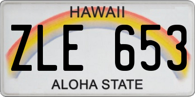HI license plate ZLE653