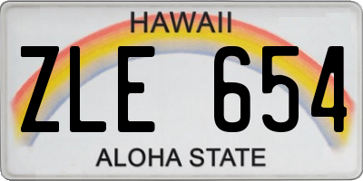 HI license plate ZLE654