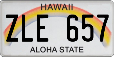HI license plate ZLE657