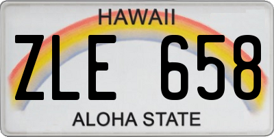 HI license plate ZLE658