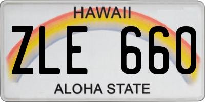 HI license plate ZLE660