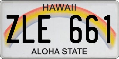 HI license plate ZLE661