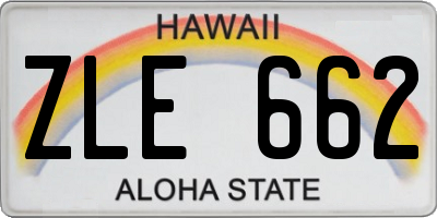 HI license plate ZLE662